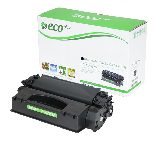 EcoPlus HP 53X (Q7553X) Toner Cartridge, Black, 7K High Yield