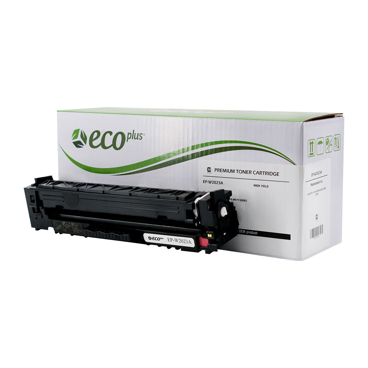 EcoPlus HP 414A (W2023A) Toner Cartridge, Magenta, 2.1K Yield, (Used OEM Chip), Made in USA