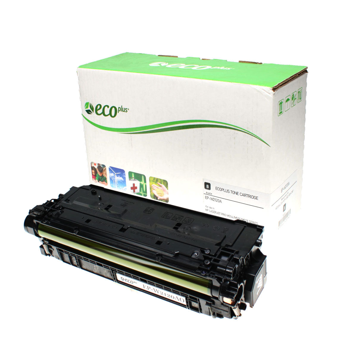EcoPlus HP 212A (W2120A) Toner Cartridge, Black, 5.5K Yield, (Used OEM Chip), Made in USA