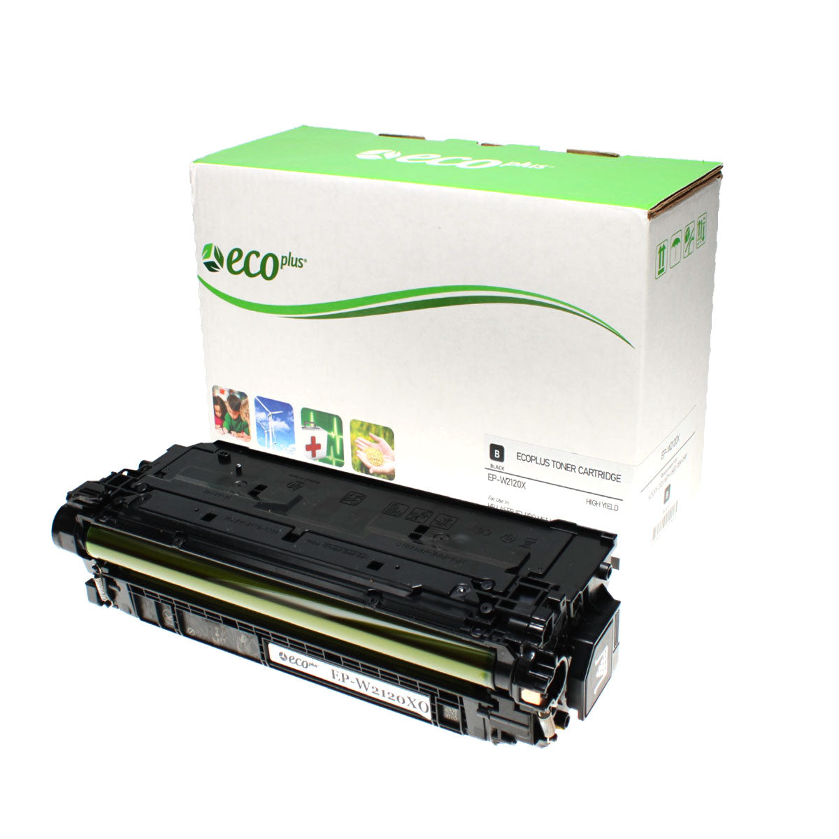 EcoPlus HP 212X (W2120X) Toner Cartridge, Black, 13K High Yield, (Used OEM Chip), Made in USA