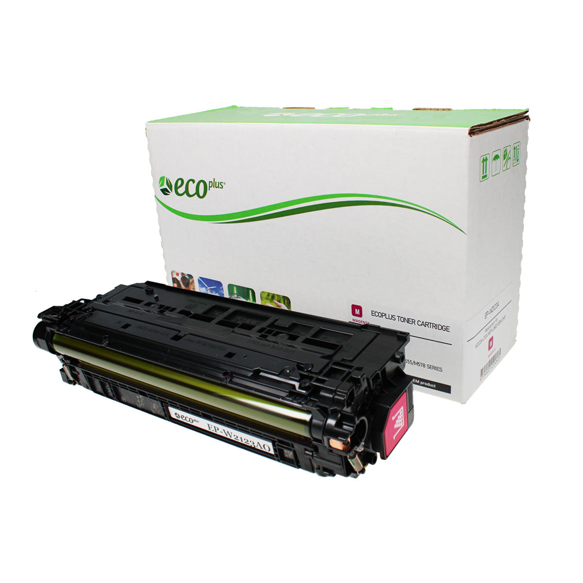 EcoPlus HP 212A (W2123A) Toner Cartridge, Magenta, 4.5K Yield, (Used OEM Chip), Made in USA